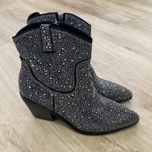 NEW Women’s Ankle Rhinestone Cowboy Boots